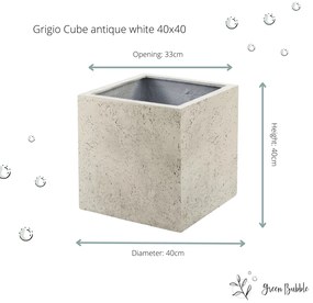 Pot Grigio Cube Antique White