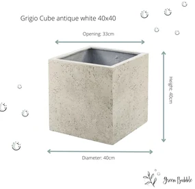 Pot Grigio Cube Antique White