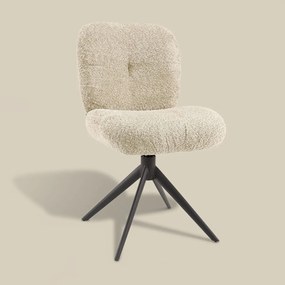 Draaibare Eetkamerstoel Boucle Zandkleur