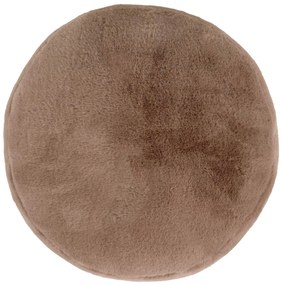 Icon Milano Rabbit Faux Fur Round Footstool Bean Bag, Mocha Brown