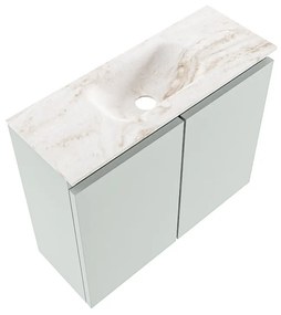 Mondiaz Ture DLux toiletmeubel 60cm greey met wastafel frappe midden met kraangat