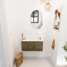 Mondiaz Joya 80cm toiletmeubel ronding links dusk met wastafel faye rechts 1 kraangat talc