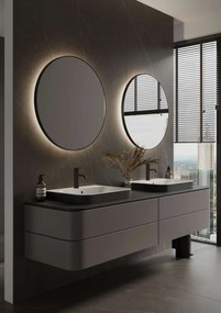 Martens Design Toronto spiegel met LED verlichting, spiegelverwarming en sensor 120cm mat zwart