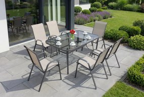 Dining tuinset Modena lichtgrijs voor 6 personen Garden Point