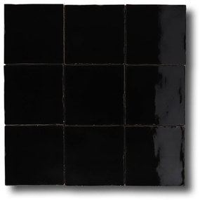 Hoogglans Handvorm Wandtegel 13x13 Cm Baltimore Zwart RBT65