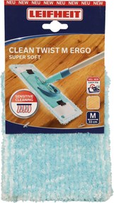 Leifheit Clean Twist M Ergo SuperSoft Navulling– 33 cm – Vloerwisser Overtrek – Voor Parket&amp;Laminaat– Klittenband – Wasbaar