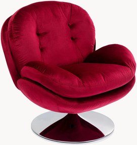 Draaibare fluwelen loungefauteuil Cosy