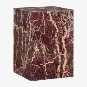 Set Van 2 Nachtkastjes 35x35 Cm In Natuurlijke Aluret-steen Rood Marmer Cherry Gold - Sklum