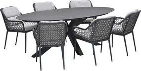 Garden Impressions Pemba tuinset 7-delig - Scot tuintafel Napoli grey 230x115 cm