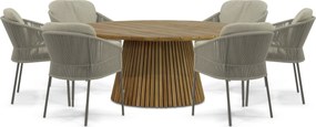 Tuinset Ronde Tuintafel 6 personen  Rope Taupe  4 Seasons Outdoor Florence/Fungo