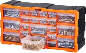 VEVOR Organizer voor kleine onderdelen met 22 lades, PP-assortimentsdoos voor wandmontage, draagvermogen van 8 kg, dubbel vergrendelbare sorteerdoos, opbergdoos voor ijzerwaren, schroeven en kleine onderdelen.