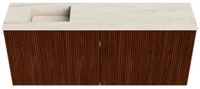 Mondiaz Joya DLux 100cm toiletmeubel ruby met wastafel faye links 1 kraangat meli