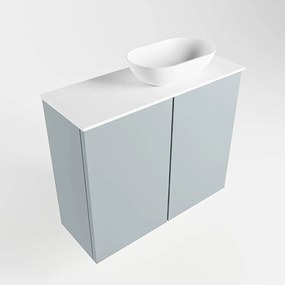 Mondiaz Fowy toiletmeubel 60cm clay met witte waskom rechts en kraangat