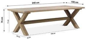 Tuinset 6 personen 240 cm Wicker Zwart Garden Collections Venerdi/Oregon