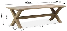 Tuinset 6 personen 240 cm Wicker Grijs Garden Collections Bello/Oregon