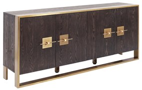 Kare Design Osaka Dressoir Messing En Donker Hout - 180x40x80cm.