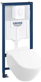 Villeroy & Boch Subway 2.0 compact toilet met Direct Flush en Grohe Rapid SL inbouwreservoir met wit bedieningspaneel