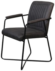 Eetkamerstoel - Henry - lederlook Soft antraciet