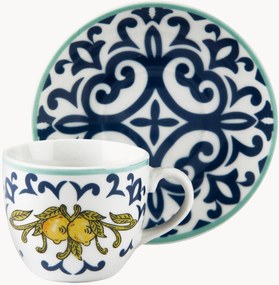 Porseleinen koffiekopjes Amalfi met schoteltjes, 12-delig