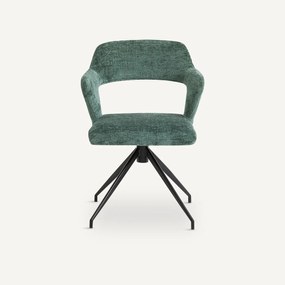 Draaibare tafelfauteuil in gevlamd fluweel rups effect, Asyar
