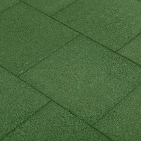 vidaXL Valtegels 6 st 50x50x3 cm rubber groen