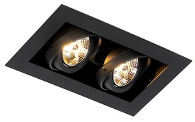 Moderne inbouwspot zwart 2-lichts verstelbaar - Oneon 70 Modern GU10 Binnenverlichting Lamp