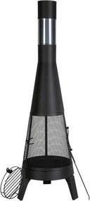 VEVOR Tuinhaard, φ508x1495 mm Terraskachel, Conische haard voor grillen en verwarmen, Azteekse kachel voor buiten met grillrooster, schoorsteenmantel en roestvrijstalen schoorsteendeksel, voor terras, tuin, achtertuin