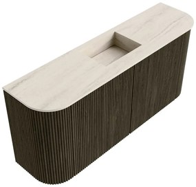 Mondiaz Joya DLux 95cm toiletmeubel ronding links/rechts shadow met wastafel faye midden zonder kraangat meli