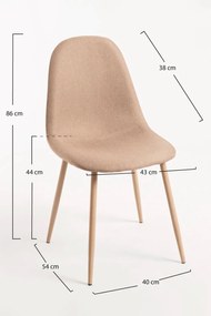 Set 4 Teok Stoffen Stoelen