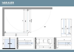 Brauer Void profielloze douchecabine 100x100cm RVS geborsteld PVD