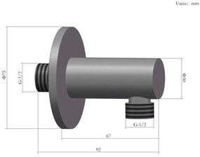 Saniclear Plus wand wateraansluiting verouderd ijzer - gunmetal