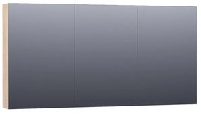 Saniclass Plain Spiegelkast - 140x70x15cm - 3 links- en rechtsdraaiende spiegeldeuren MFC - legno calore SK-PL140LC