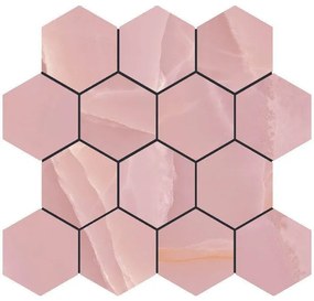 Baldocer Ceramica Onyx wand- en vloertegel - 29x27cm - 9mm - gerectificeerd - roze SW07314126-3