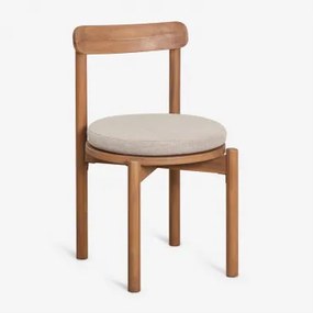 Set Van 4 Nualis Acaciahouten Eetkamerstoelen Acacia Bruin - Sklum