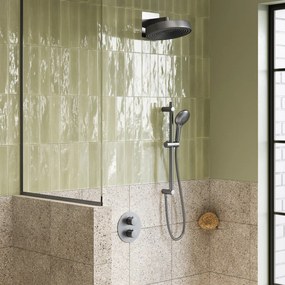 Saniclear Evolution inbouw regendouche rond met glijstang en 2 standen handdouche RVS