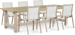 Tuinset 6 personen 260 cm Aluminium Zand/Beige Lifestyle Garden Furniture Fiora/San