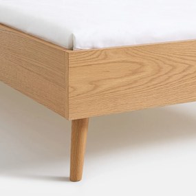 Bed met lattenbodem, van eikenfineer, MIJI