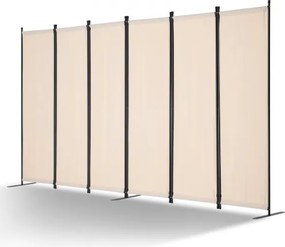 VEVOR Room Divider 6 Panelen Scherm 3110 x 1805 x 450 mm, Opvouwbaar Privacy Scherm & Draagbare Scheidingswand voor Ruimteverdeling, Vrijstaande Room Divider voor Kantoor Slaapkamer Studeerkamer, Beige