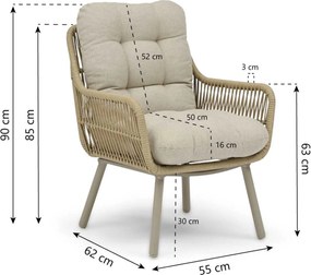 Bistroset 2 personen  Rope Zand/Beige Coco Comforta