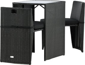 The Outsider Barset - Niek  - Wicker - Zwart - Met Kussens - The Outsider
