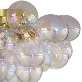 Design plafondlamp messing met regenboog glas 6-lichts - Uvas Design G9 Binnenverlichting Lamp