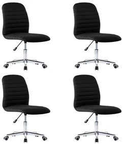 vidaXL Eetkamerstoelen 4 st stof zwart