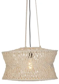 Oosterse hanglamp macramé 50 cm - LeonardOosters E27 rond Binnenverlichting Lamp