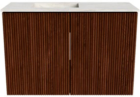 Mondiaz Joya DLux 60cm toiletmeubel ruby met wastafel faye links 1 kraangat ostra