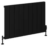 Eastbrook Rosano horizontale aluminium radiator 60x85cm Mat zwart 999 watt