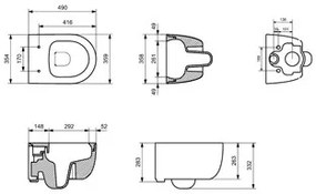 Plieger Kansas Compact randloos toilet met softclose & quick release slimme zitting matzwart