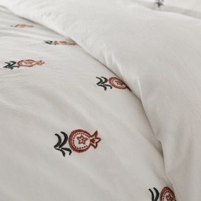 Dekbedovertrek in geborduurd vintage katoen, Anda
