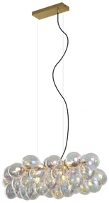 Eettafel / Eetkamer Design hanglamp goud met regenboog glas 8-lichts - Uvas Design G9 bol / globe / rond Binnenverlichting Lamp