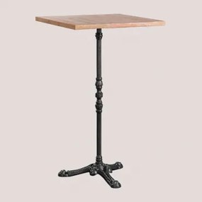 Azteca Vierkante Hoge Bartafel Van Acaciahout Zwart & ↔︎ 70 Cm - Sklum