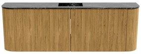 Mondiaz Joya DLux 125cm toiletmeubel ronding links/rechts oak met wastafel faye midden 1 kraangat lava